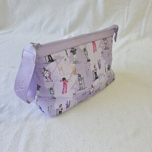 Betsey Johnson Purple Apres Ski Wristlet Pouch Clutch Make Up Zip Bag